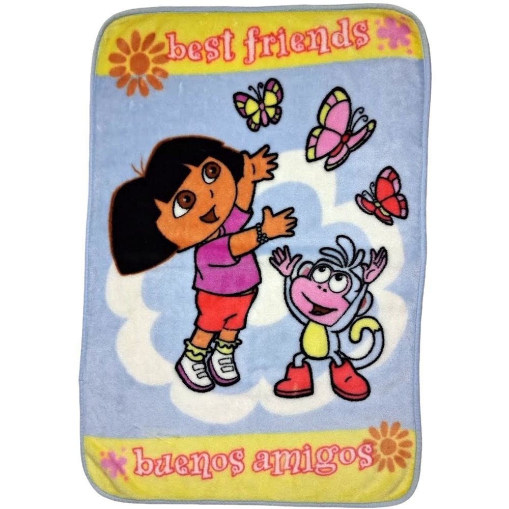 Nick Jr Dora The‎ Explorer Boots Best Friends Baby Blanket Butterfly Plush 30x44